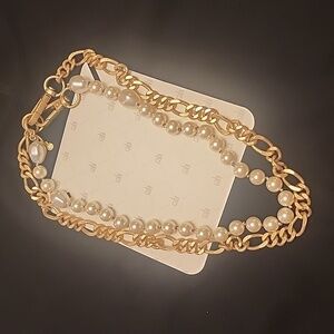 Cabi gold and pearl chunky necklace